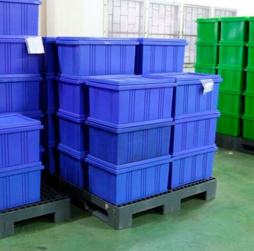 Contenedores de Plástico con Aislante para Almacenamiento - Azules
